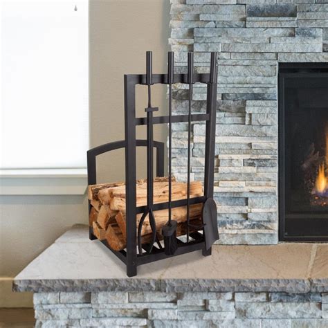 Use your fireplace tools to safely re-position logs for proper ventilation, grab another log, and sweep and scoop up ashes this set includes a heat-resistant brush, shovel, poker, and tongs on a modern style stand. . Lowes fireplace tools